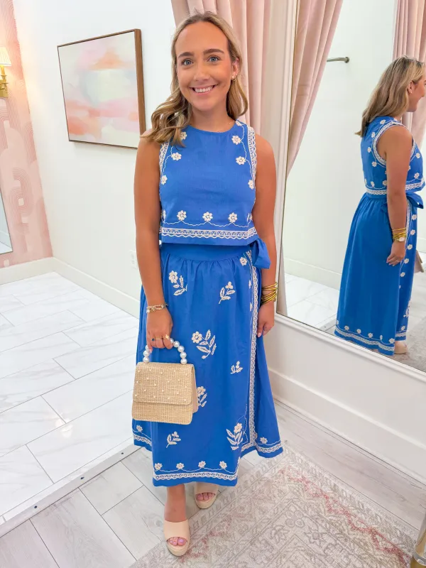 Birdie Linen Tank & Midi Skirt Set sold by Mimosa