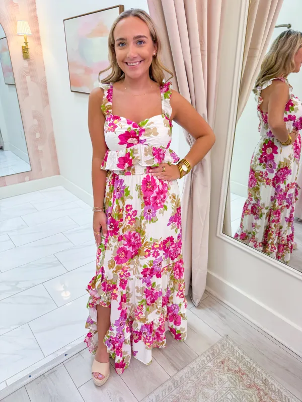 Ruffled Garden Party Maxi Dress sold by Mimosa