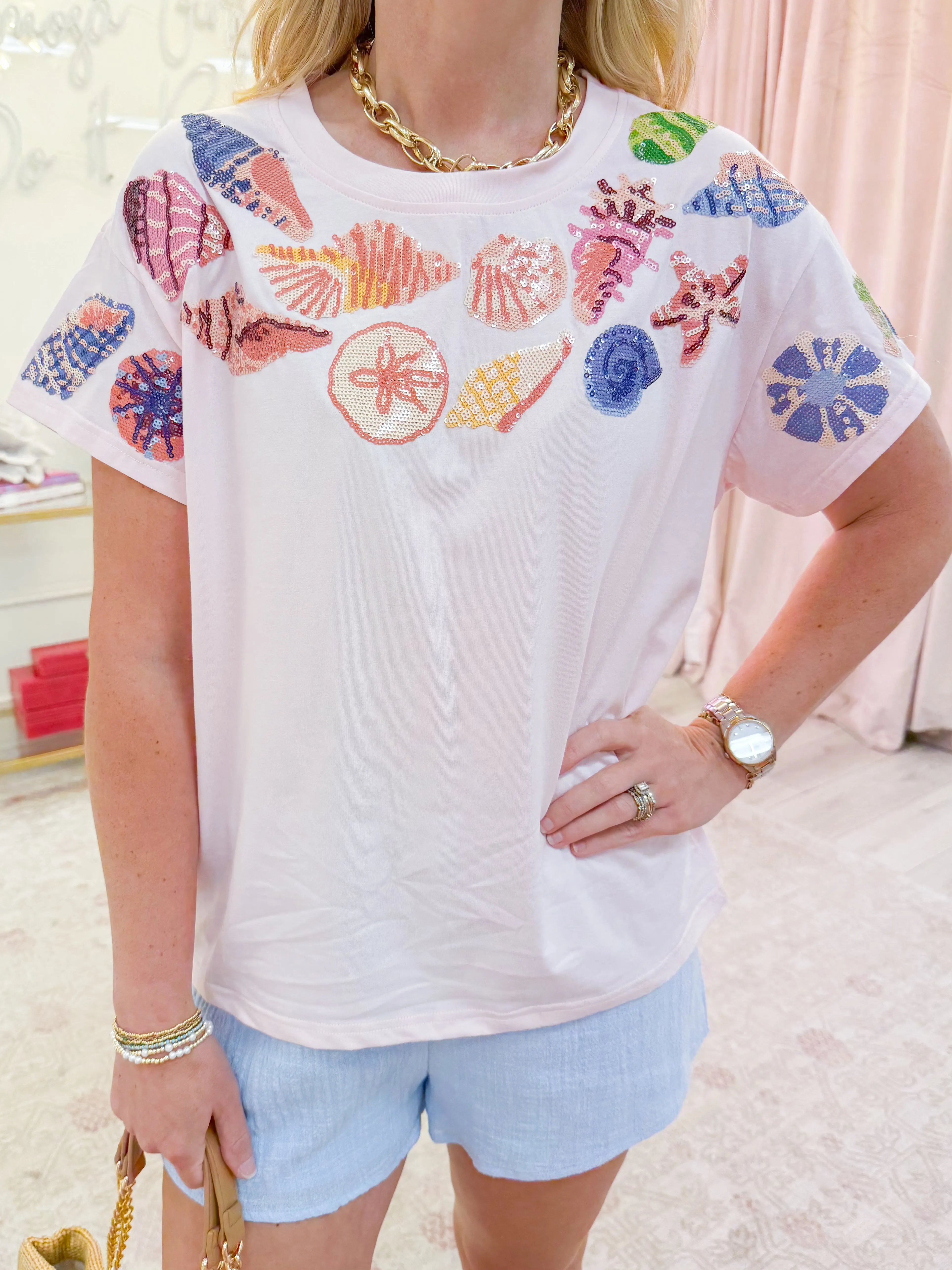 Sequin Multi Shell Tee sold by Mimosa product image thumbnail 3