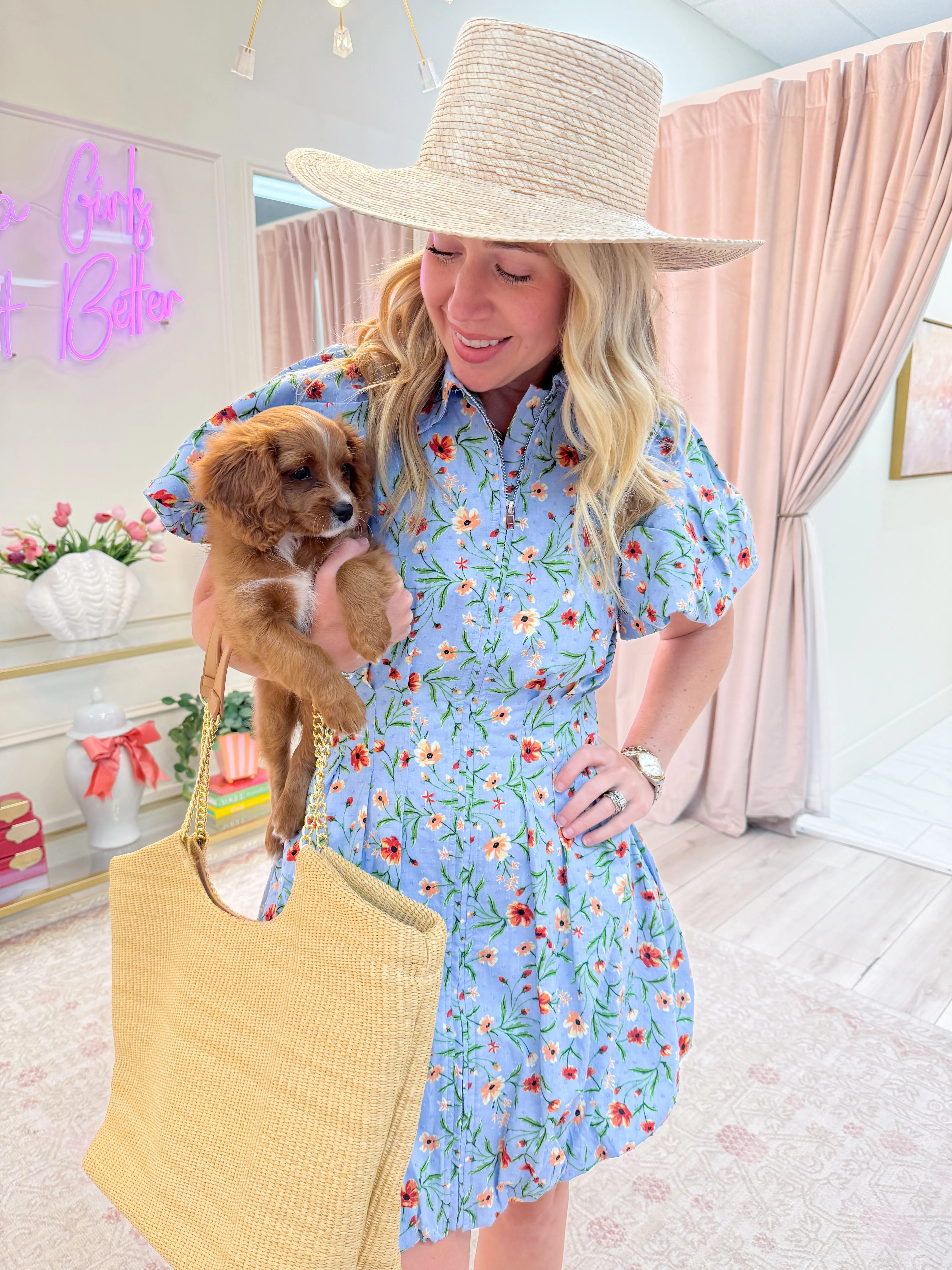 Lidia Textured Floral Bubble Dress sold by Mimosa product image thumbnail 2