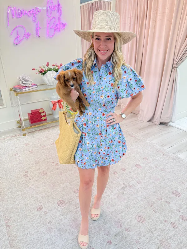 Lidia Textured Floral Bubble Dress sold by Mimosa