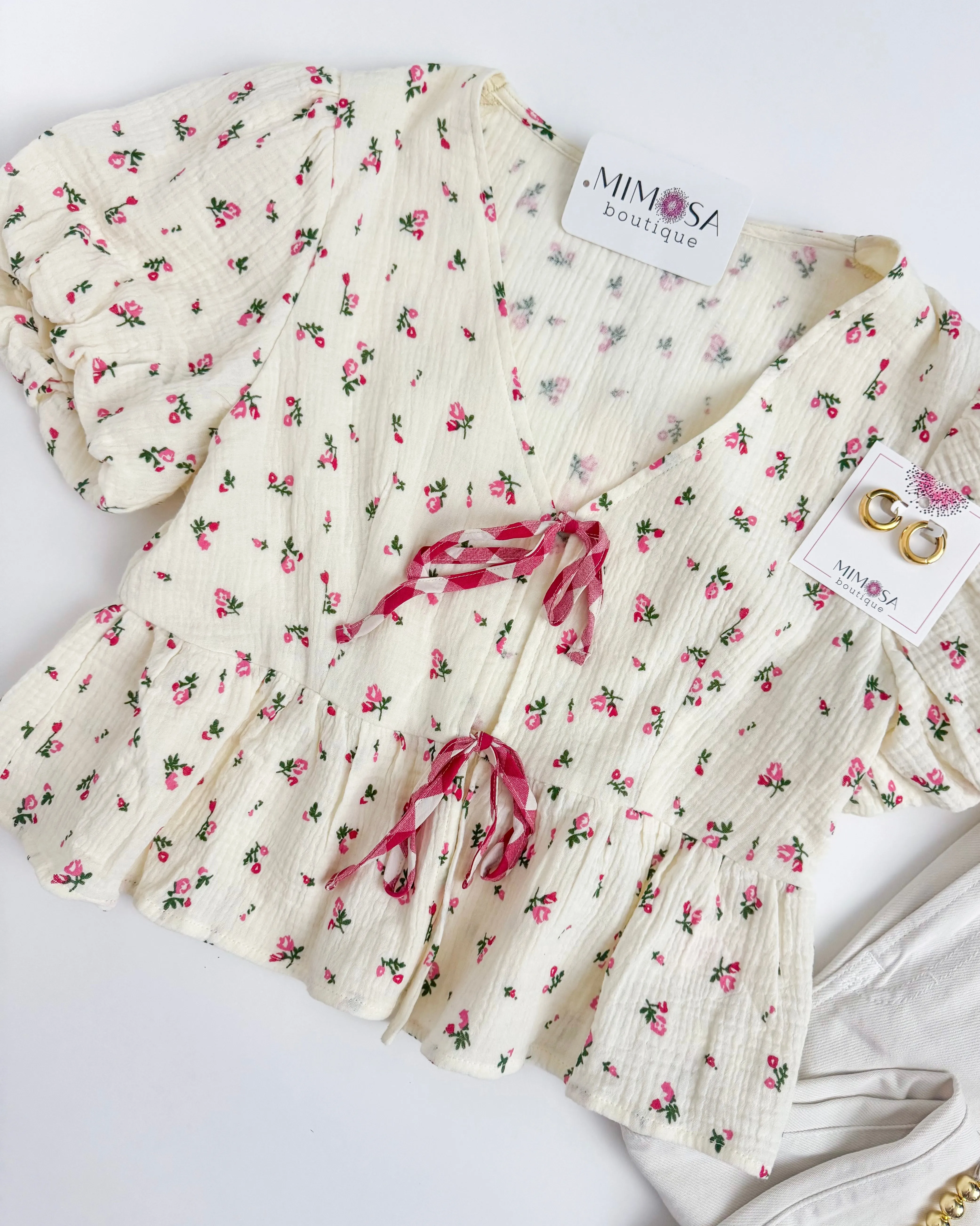 Daniela Ditsy Floral Gauze Blouse sold by Mimosa product image thumbnail 2