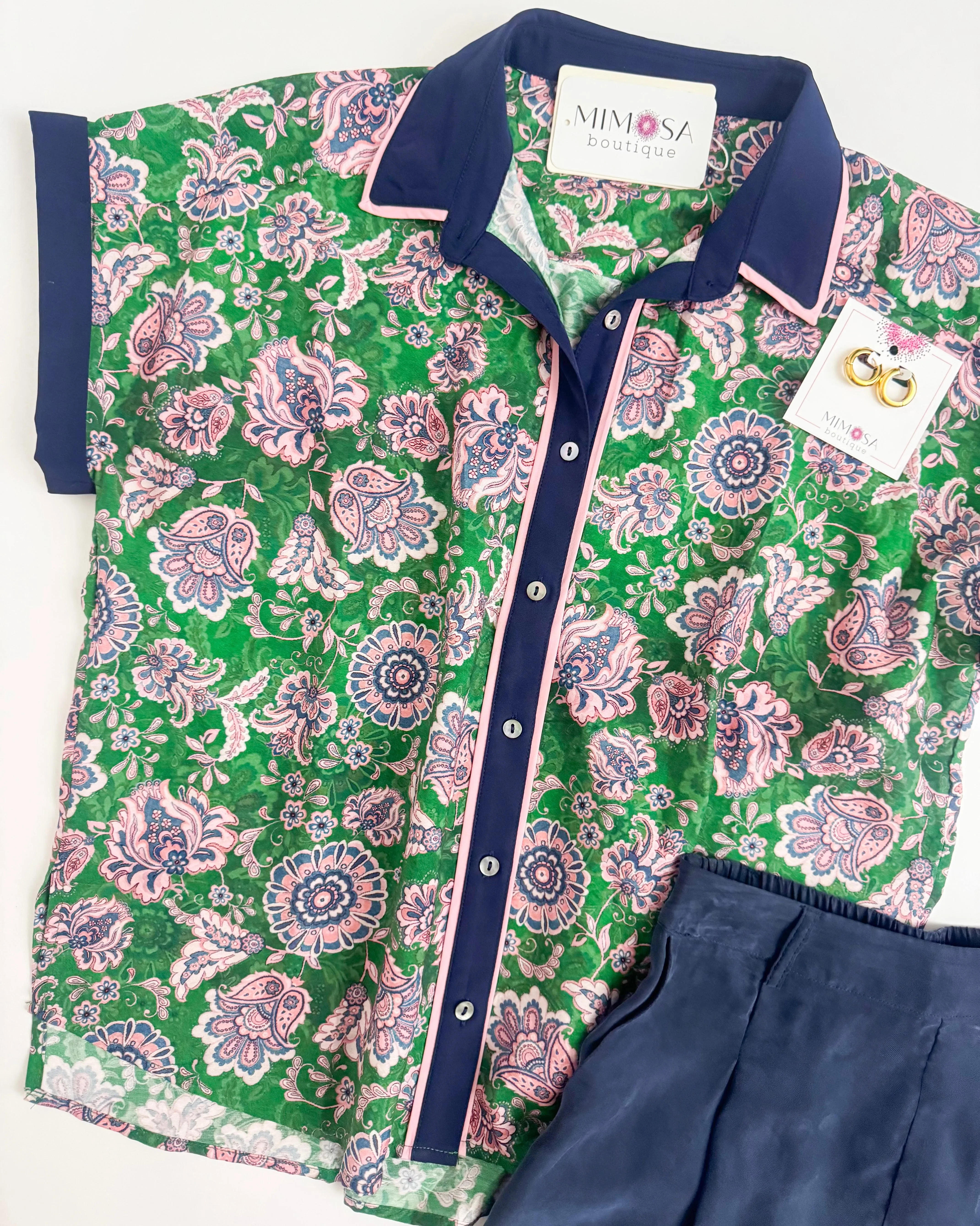 Pretty Paisley Collared Button Up sold by Mimosa product image thumbnail 3