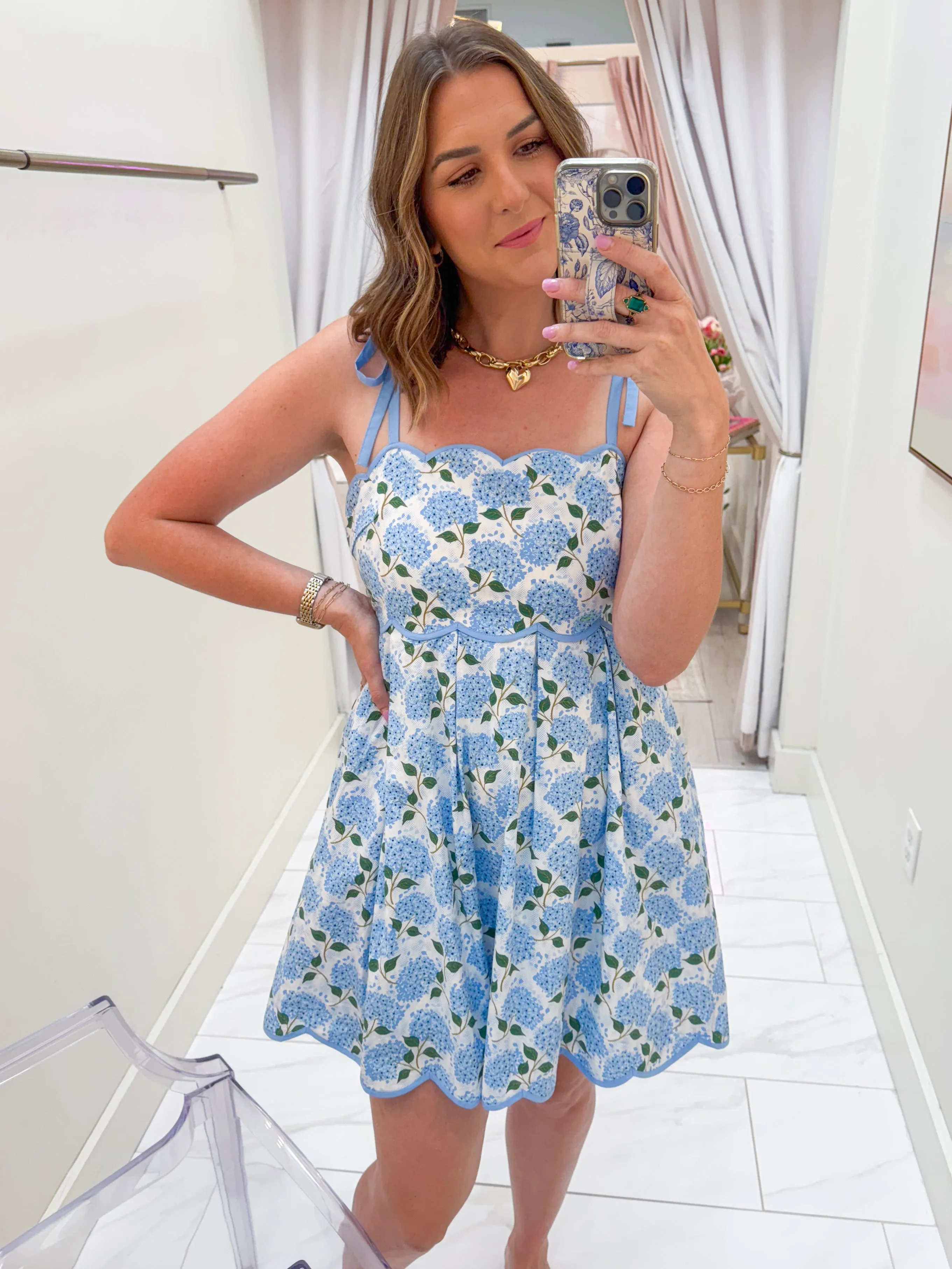 Hydrangea Haven Mini Dress sold by Mimosa product image thumbnail 4