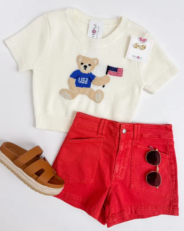 Valley Girl High Rise A-line Short Cherry sold by Mimosa