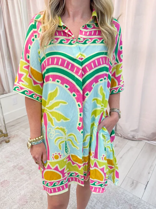 Palm Beach Shirt Dress sold by Mimosa