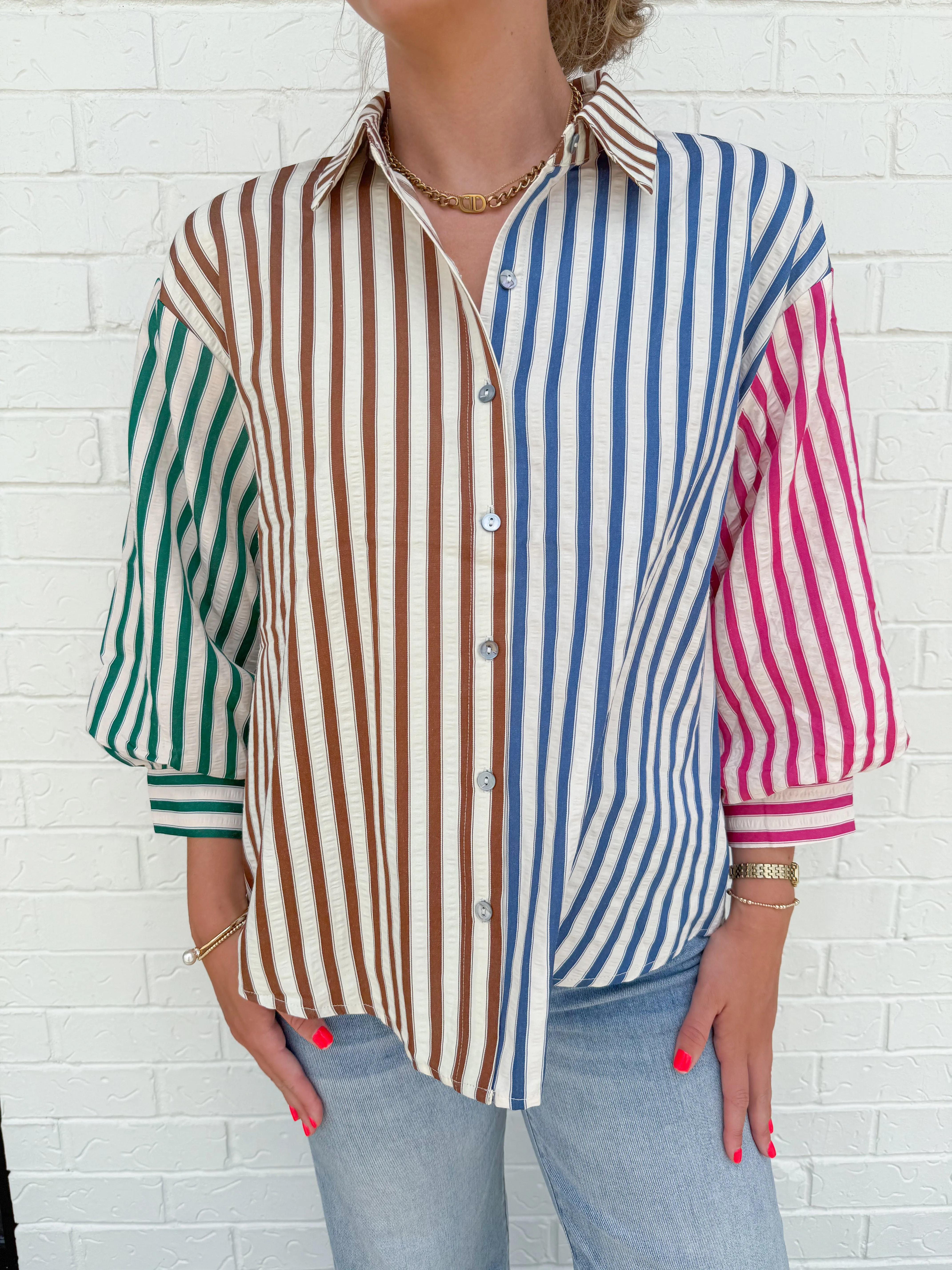 Neapolitan Dreams Stripped Blouse sold by Mimosa product image thumbnail 2