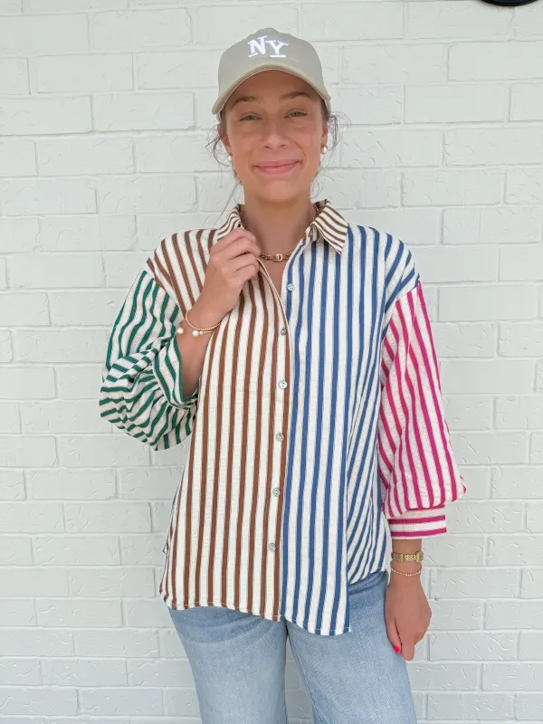 Neapolitan Dreams Stripped Blouse sold by Mimosa