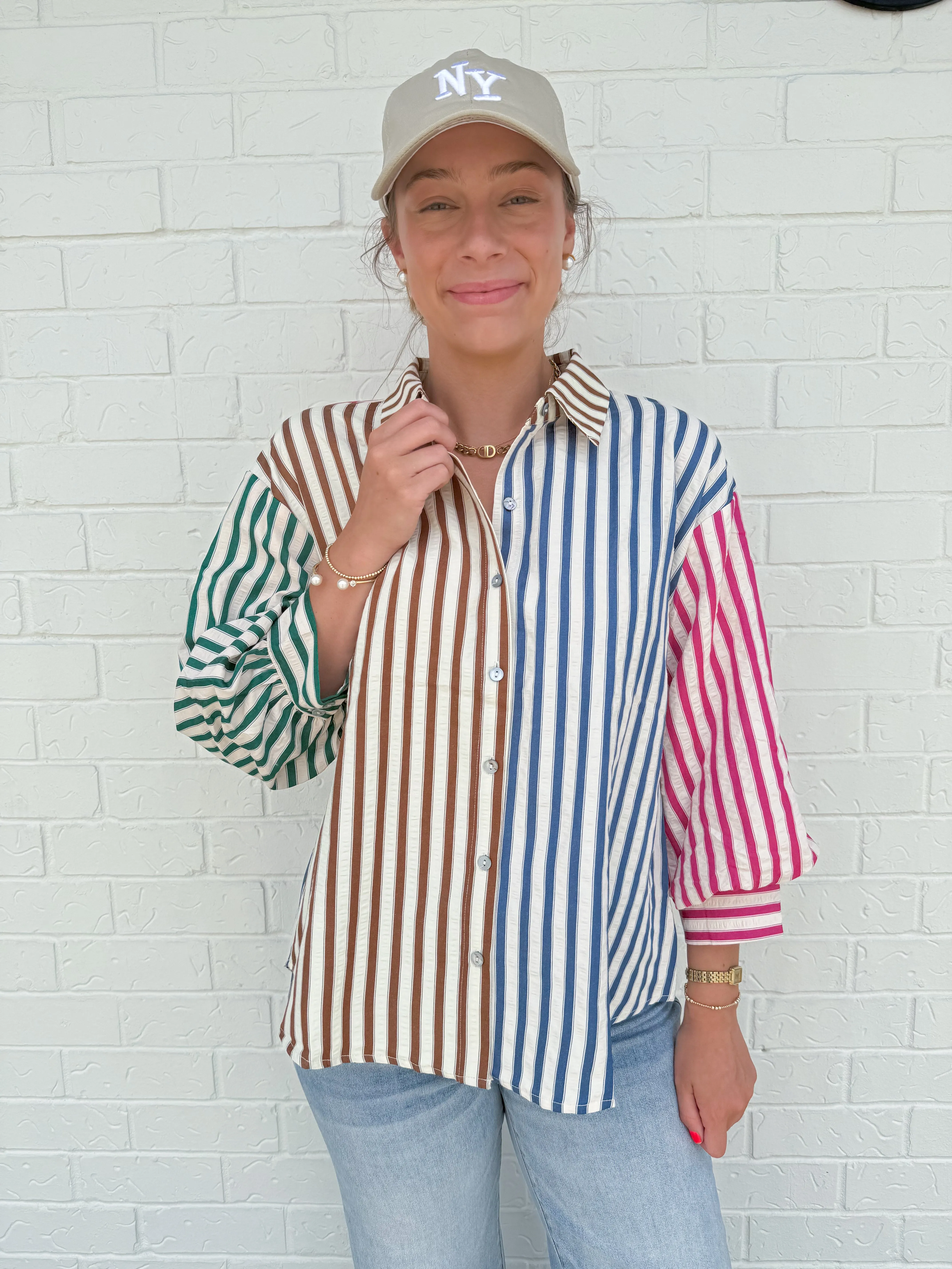 Neapolitan Dreams Stripped Blouse sold by Mimosa