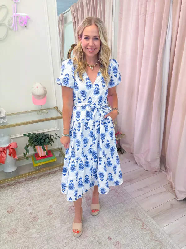 Blue Belle Breeze Midi Dress sold by Mimosa