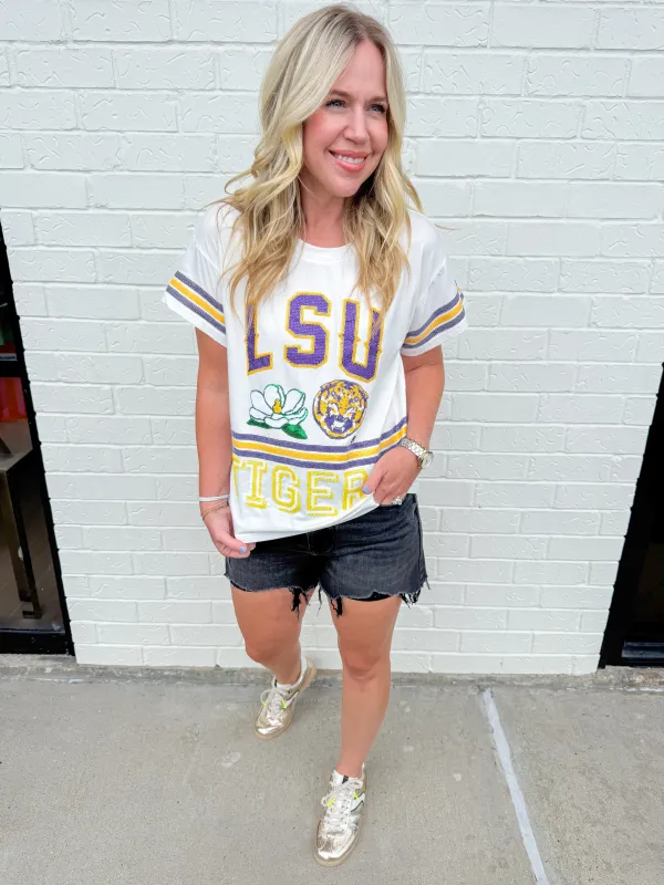 LSU Flower Mascot Tee sold by Mimosa