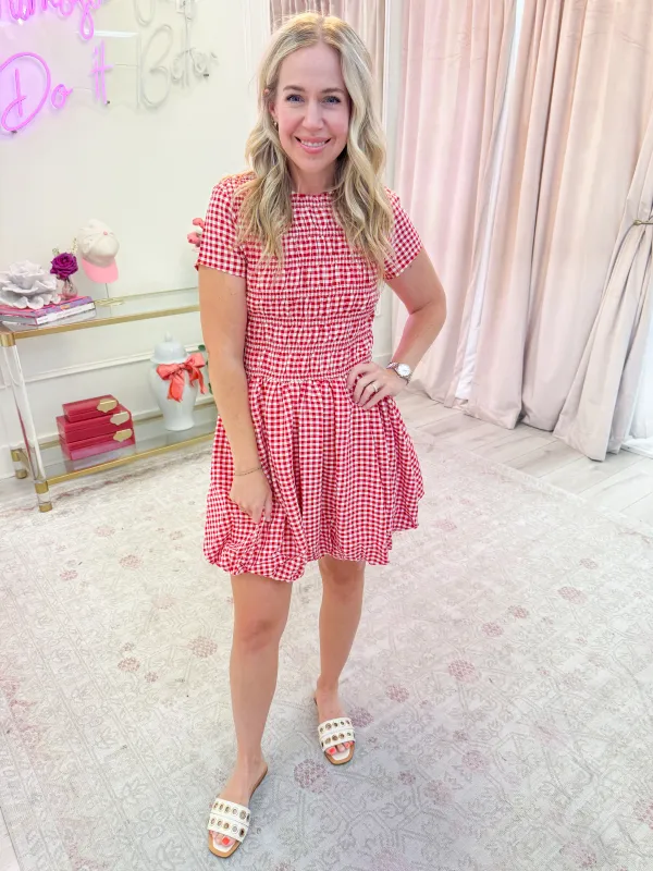 Olivia Gingham Bubble Dress sold by Mimosa