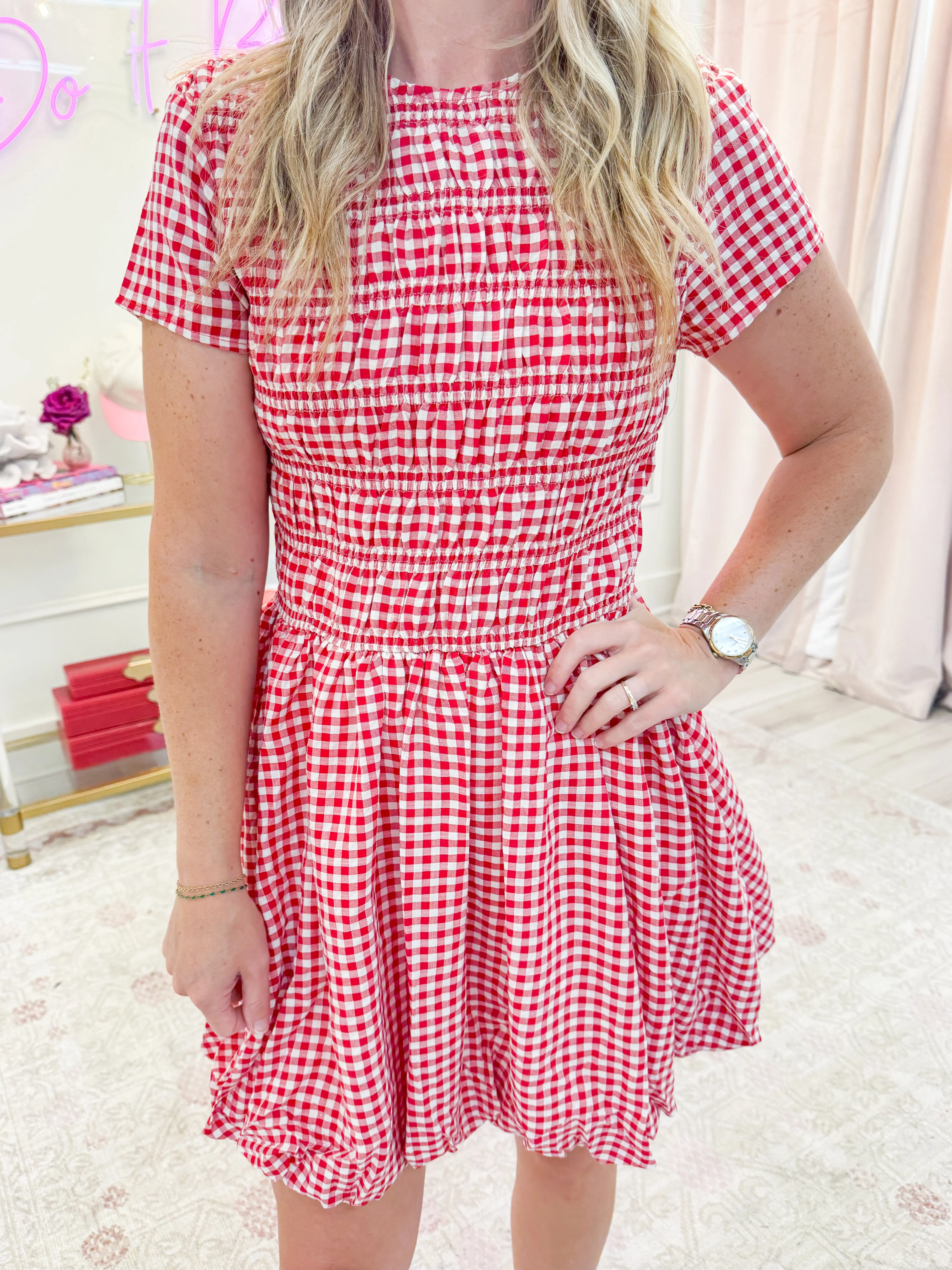 Olivia Gingham Bubble Dress sold by Mimosa product image thumbnail 2
