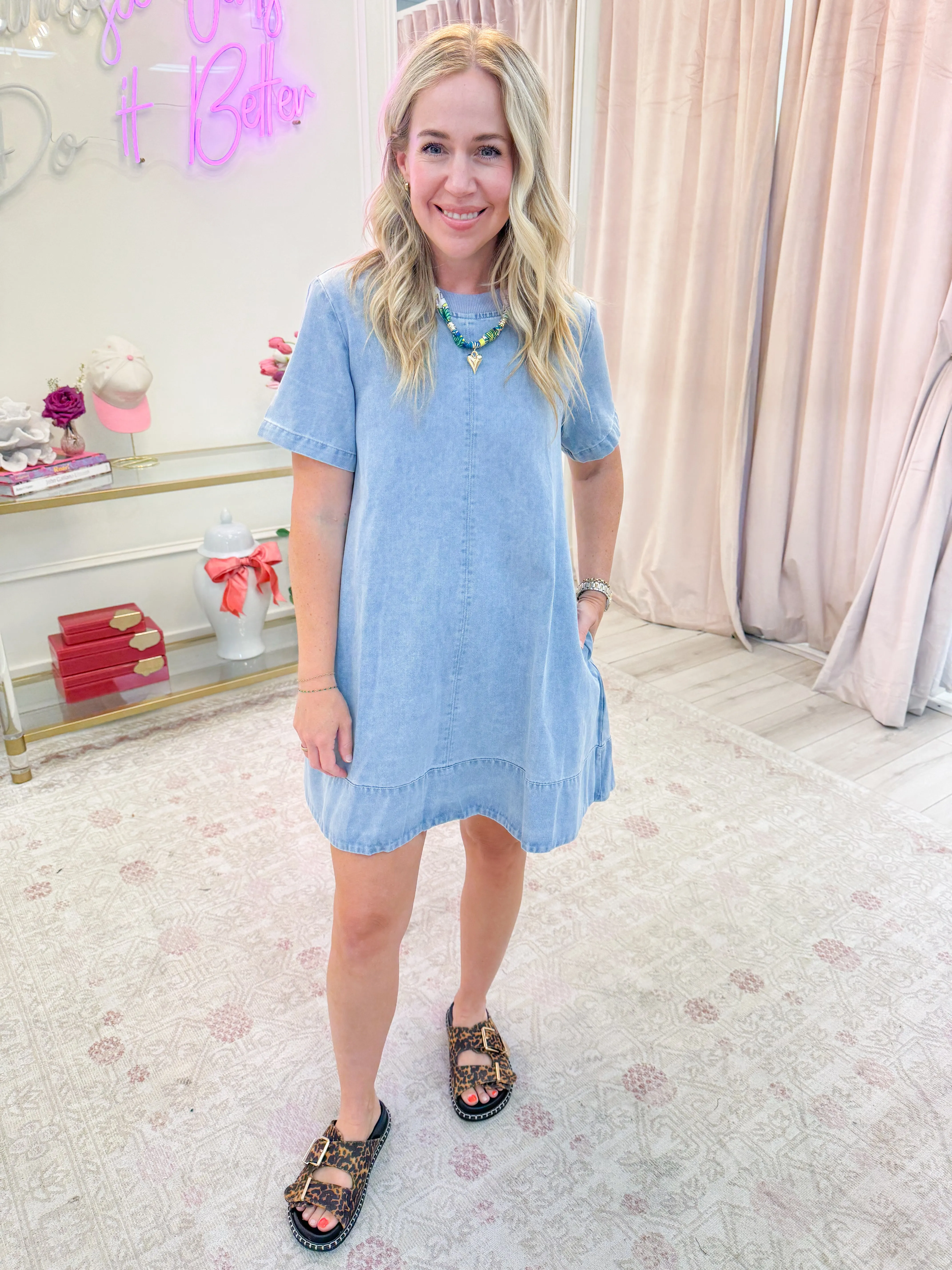 Daily Denim Mini Dress sold by Mimosa