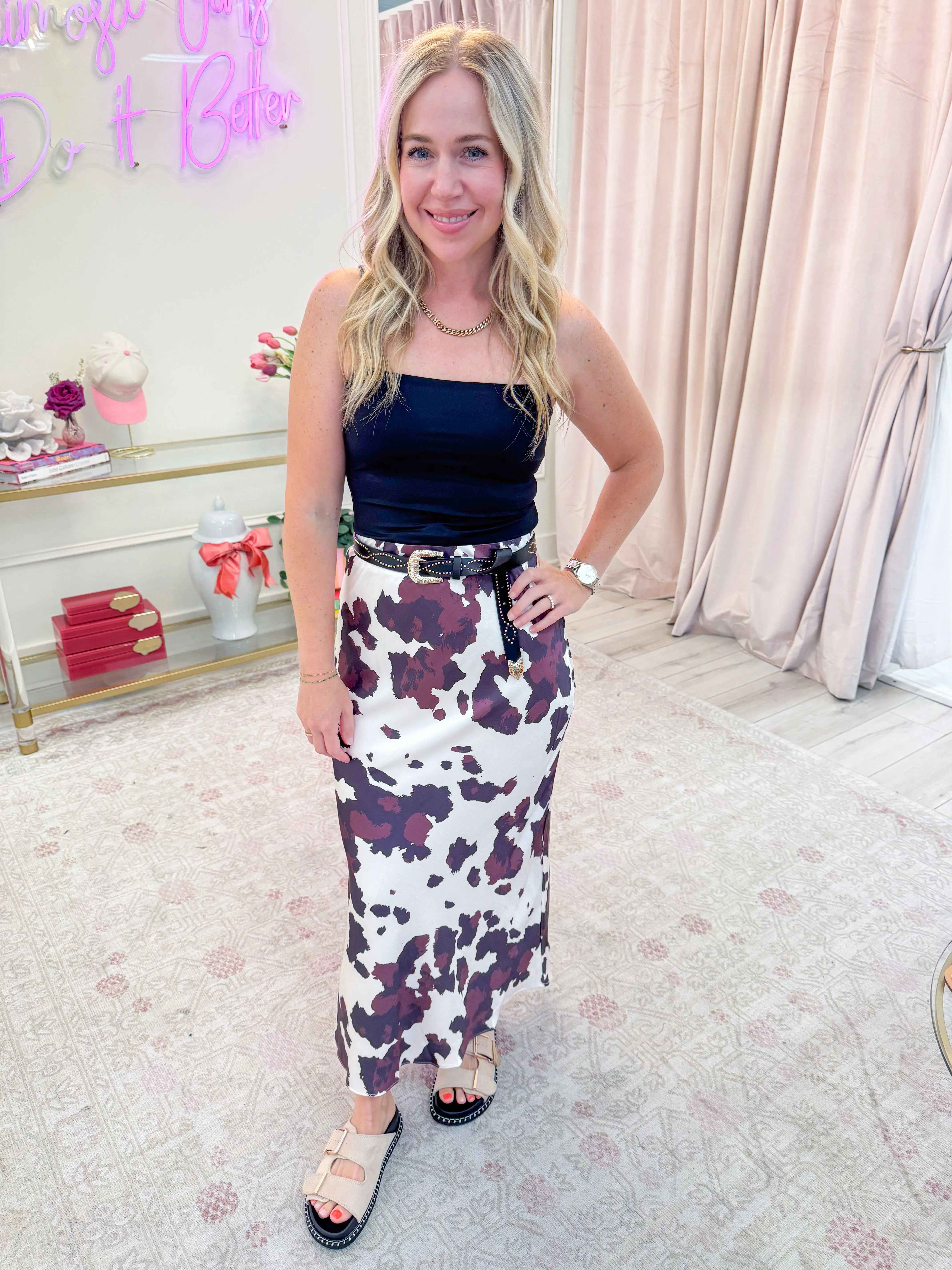 Highland Printed Midi Skirt sold by Mimosa