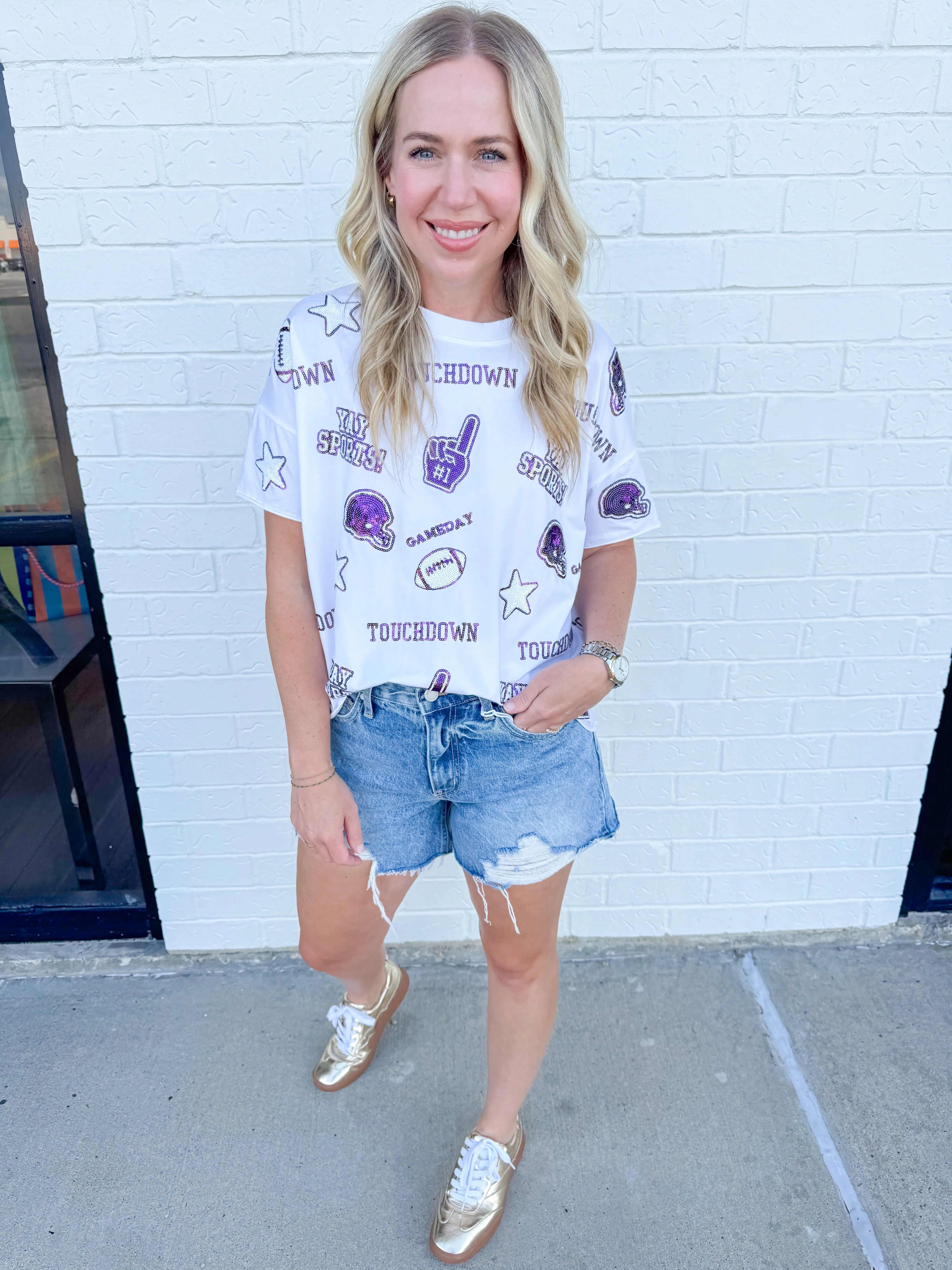 The Sequin Football Tee sold by Mimosa product image thumbnail 2