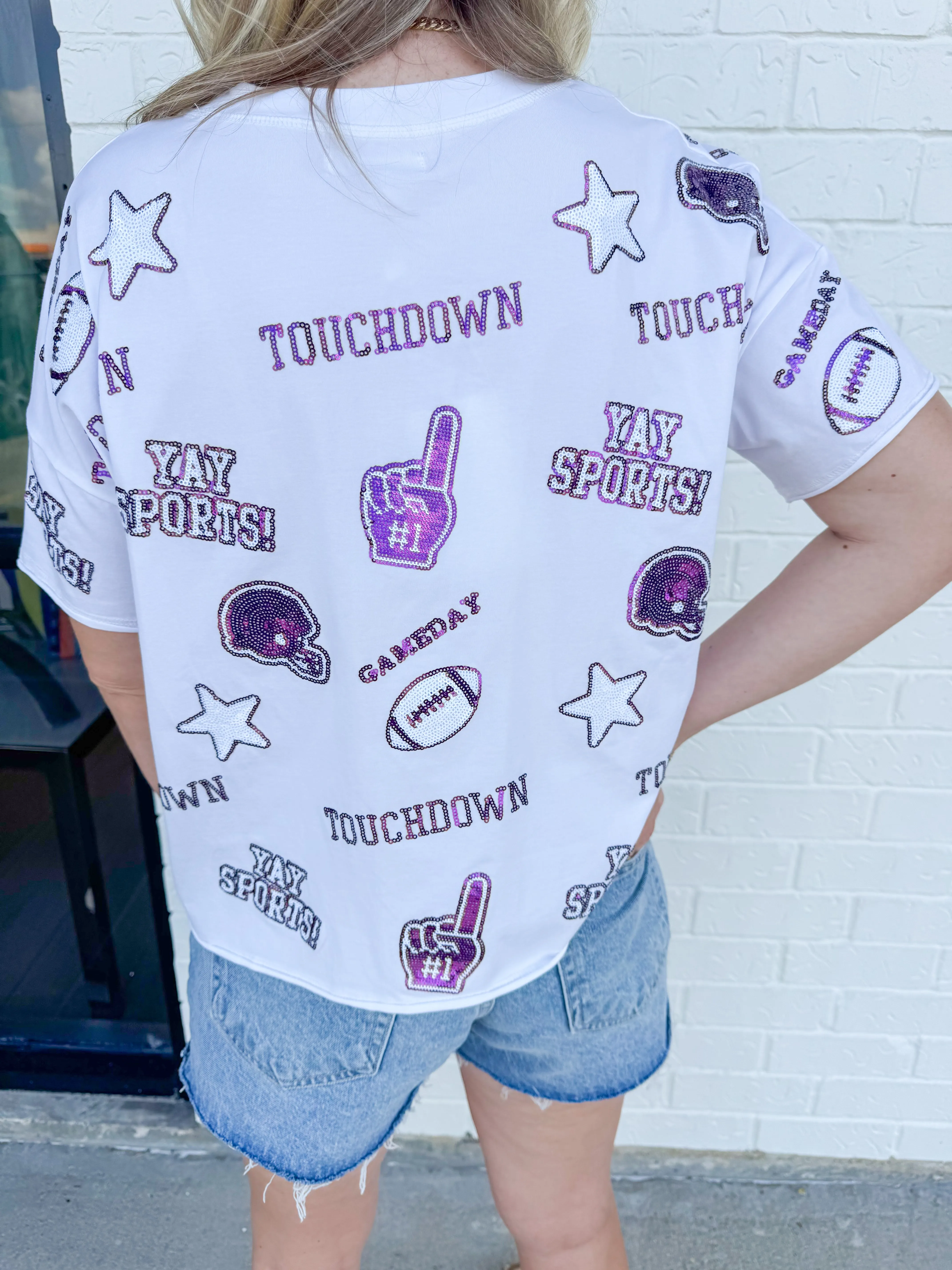 The Sequin Football Tee sold by Mimosa product image thumbnail 4