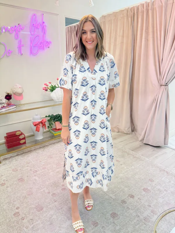 Vintage Floral Vneck Signature Maxi Dress sold by Mimosa