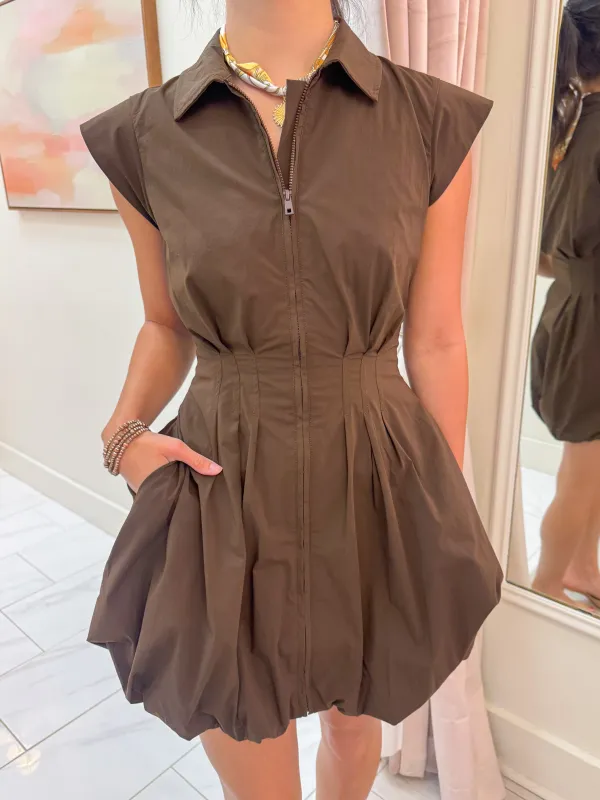 Dyanne Zip Front Mini Dress sold by Mimosa