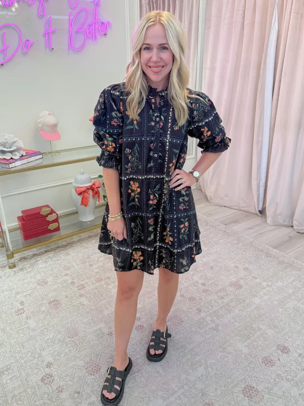 Fleur Noir Mini Dress sold by Mimosa