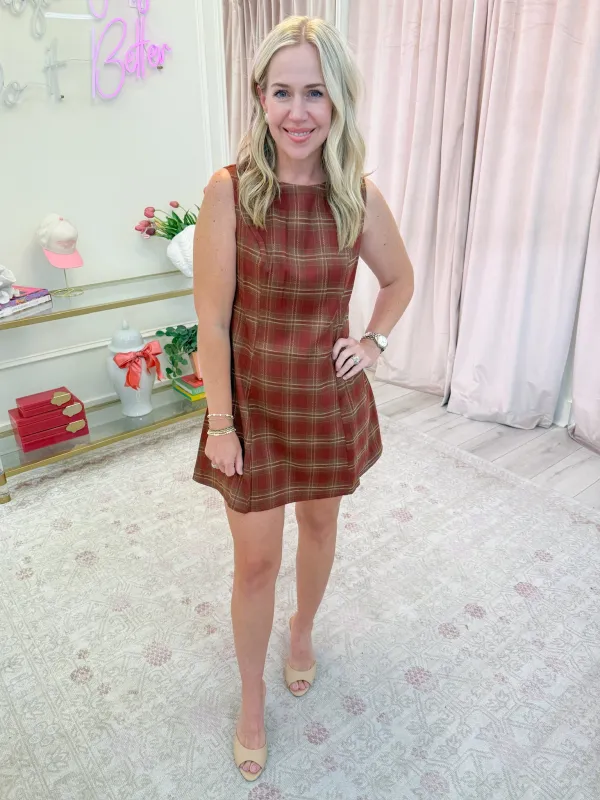Stevie Plaid Skater Mini Dress sold by Mimosa