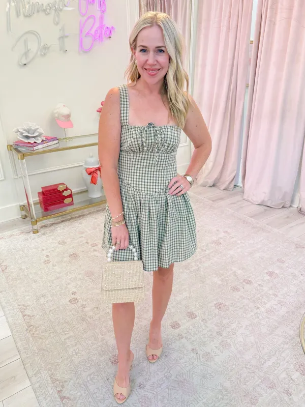 Gabrielle Gingham Mini Dress sold by Mimosa
