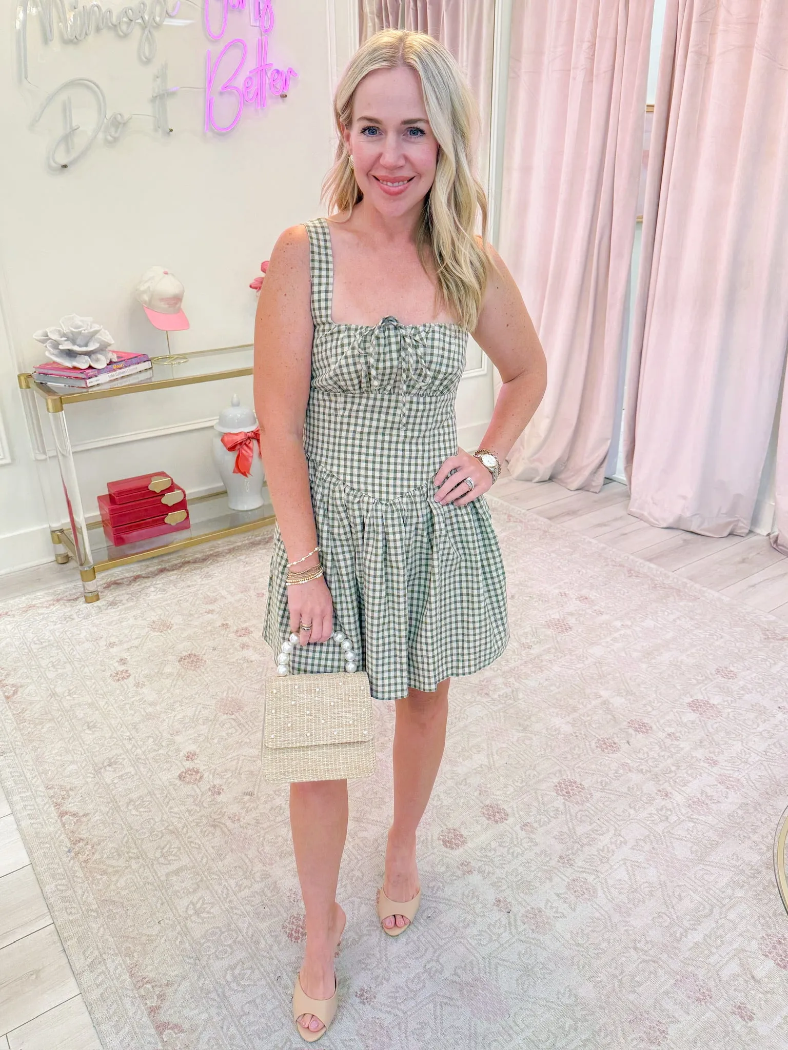 Gabrielle Gingham Mini Dress sold by Mimosa