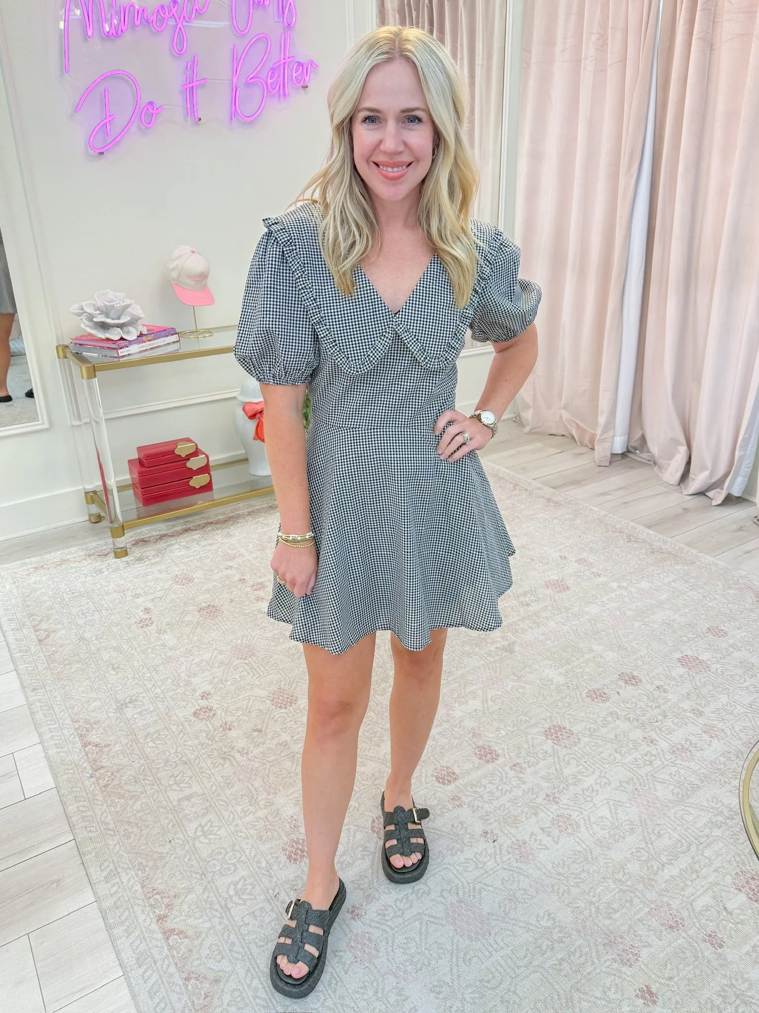 Georgie Gingham Collared Mini Dress sold by Mimosa product image thumbnail 2