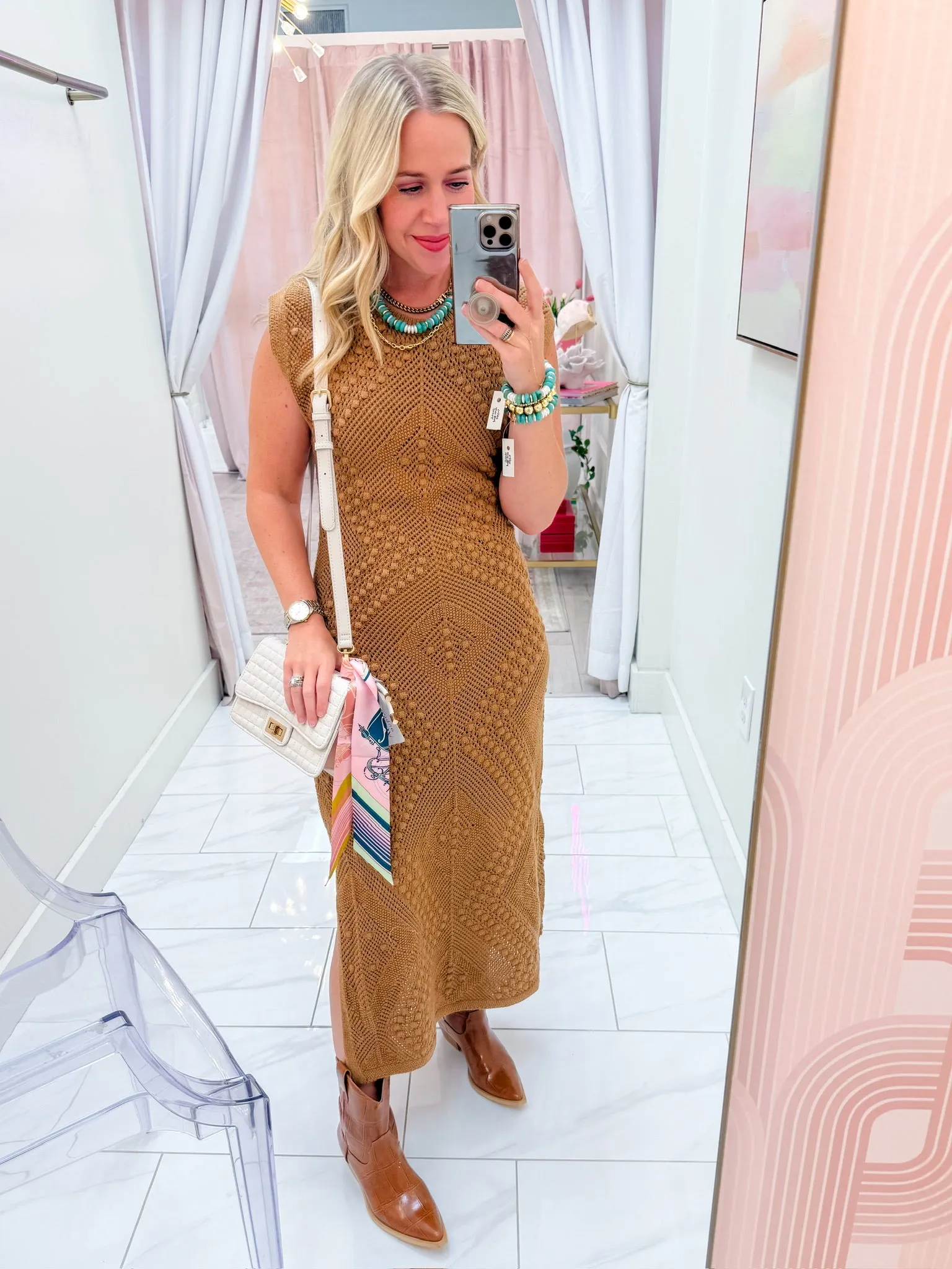 Wandering Intricate Knit Midi Dress sold by Mimosa product image thumbnail 4