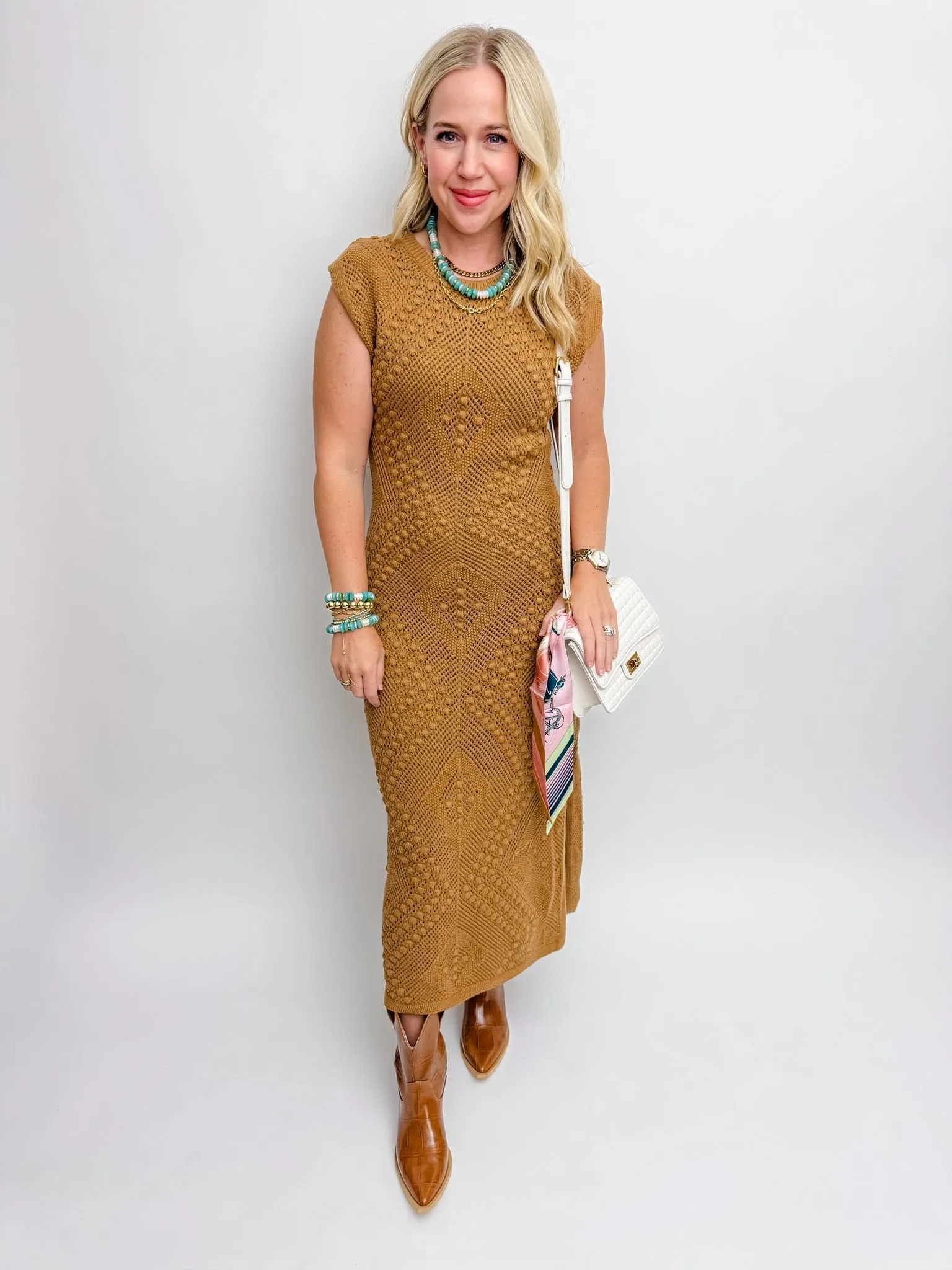 Wandering Intricate Knit Midi Dress sold by Mimosa
