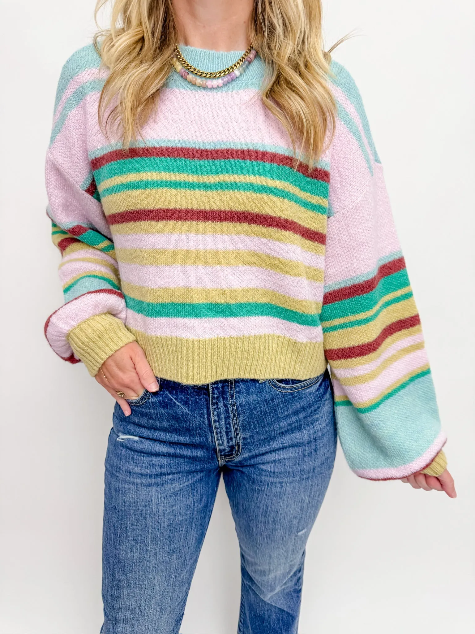 Fall In Line Striped Sweater sold by Mimosa product image thumbnail 2