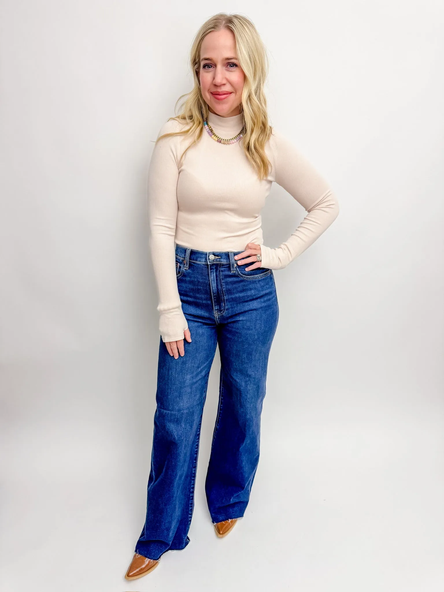 Ronan Mock Neck Top with Thumbhole sold by Mimosa