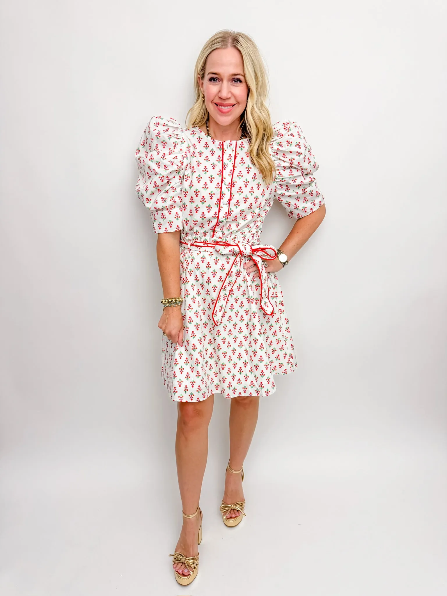 Dutch Floral Puff Sleeve Mini Dress sold by Mimosa