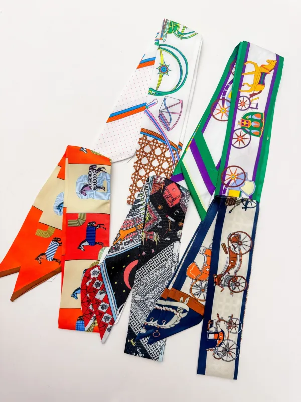 Printed Ribbon Scarf sold by Mimosa