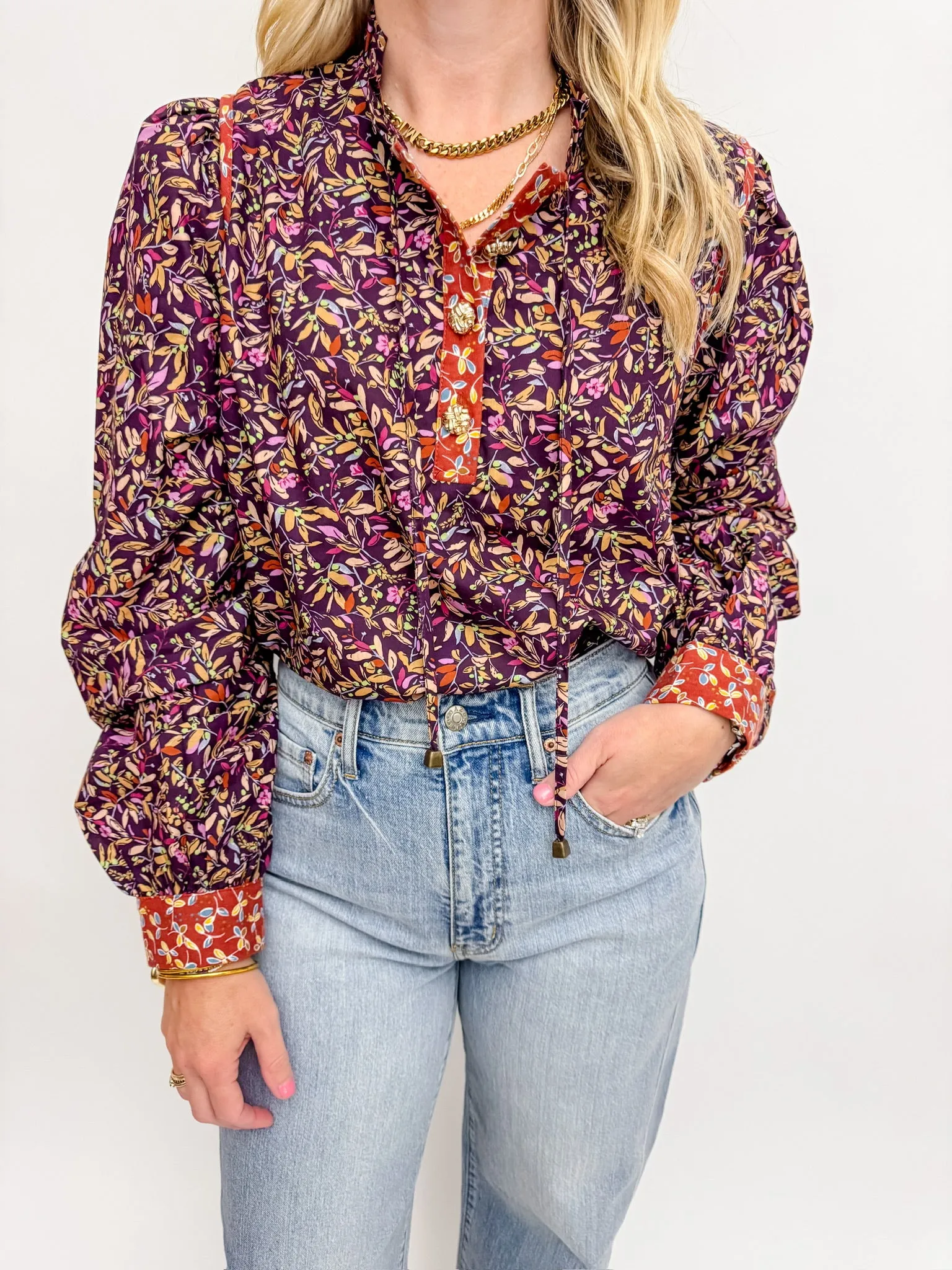 Branch Out Long Sleeve Blouse sold by Mimosa