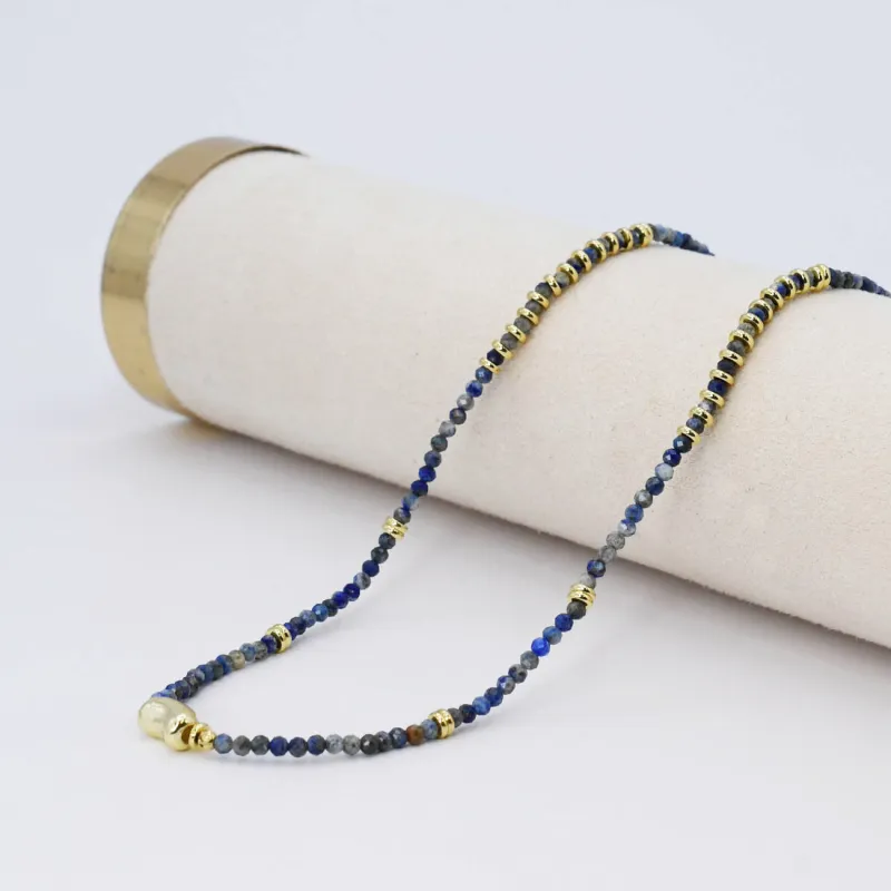 Stormy Blue Sky Gemstone Necklace sold by Mimosa