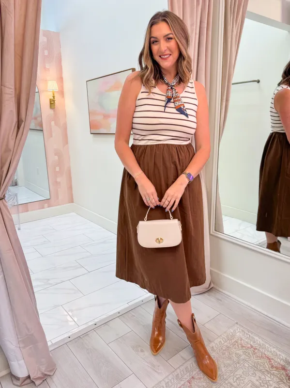 Affogato Stripe Midi Dress sold by Mimosa
