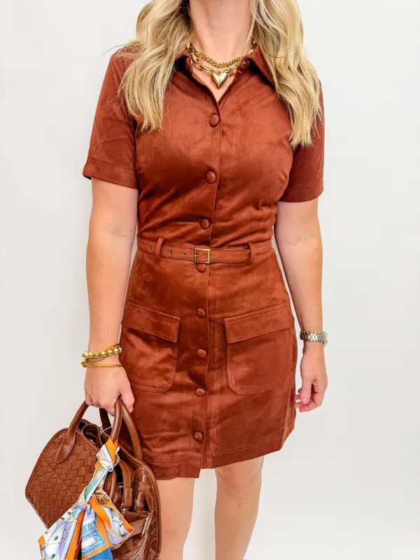 Joliana Suede Mini Dress sold by Mimosa