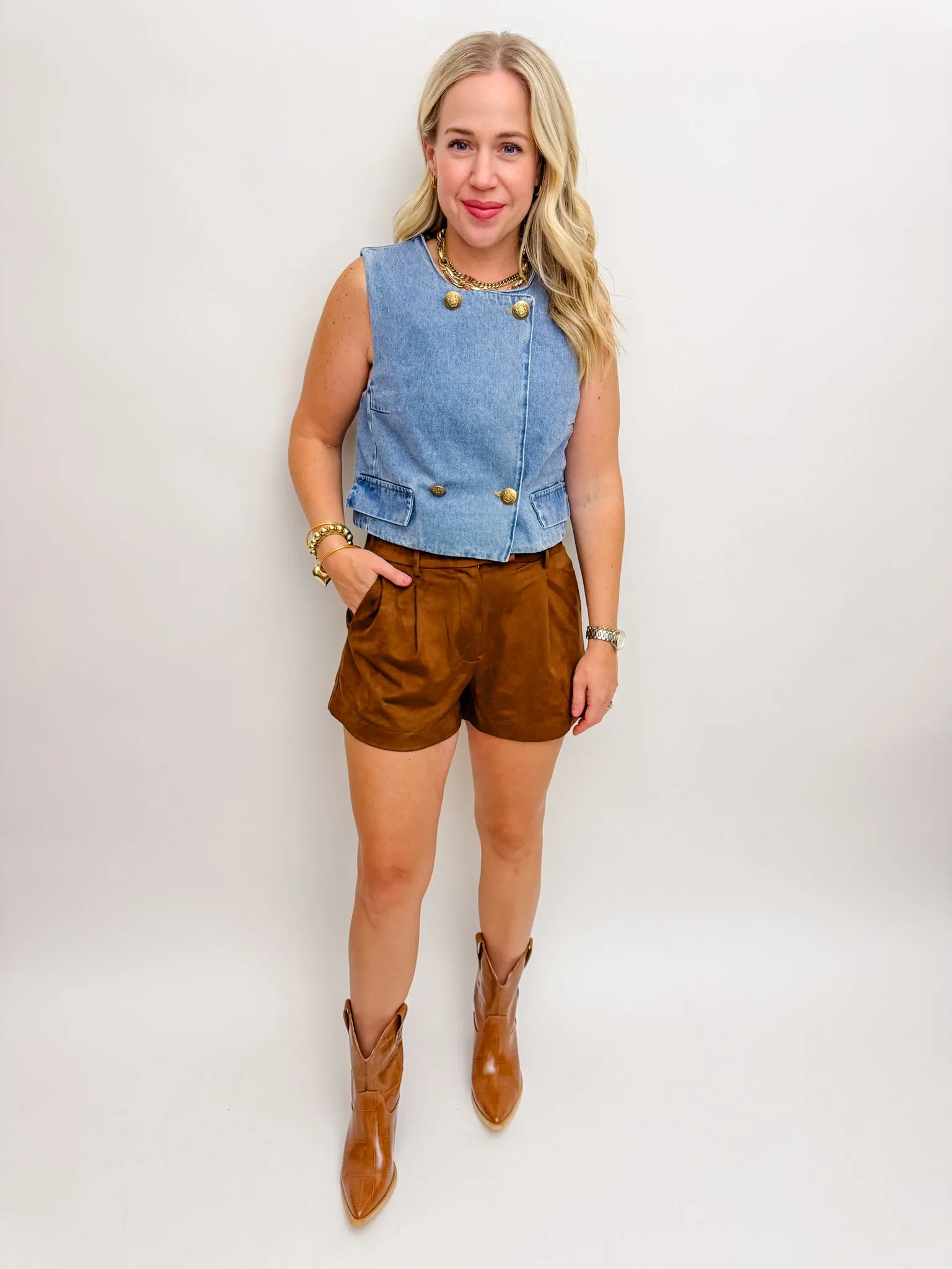 Imelda Suede Shorts sold by Mimosa product image thumbnail 2