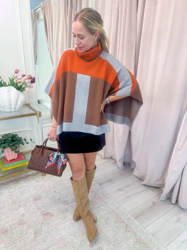 Hillside Colorblock Poncho Top made by THML