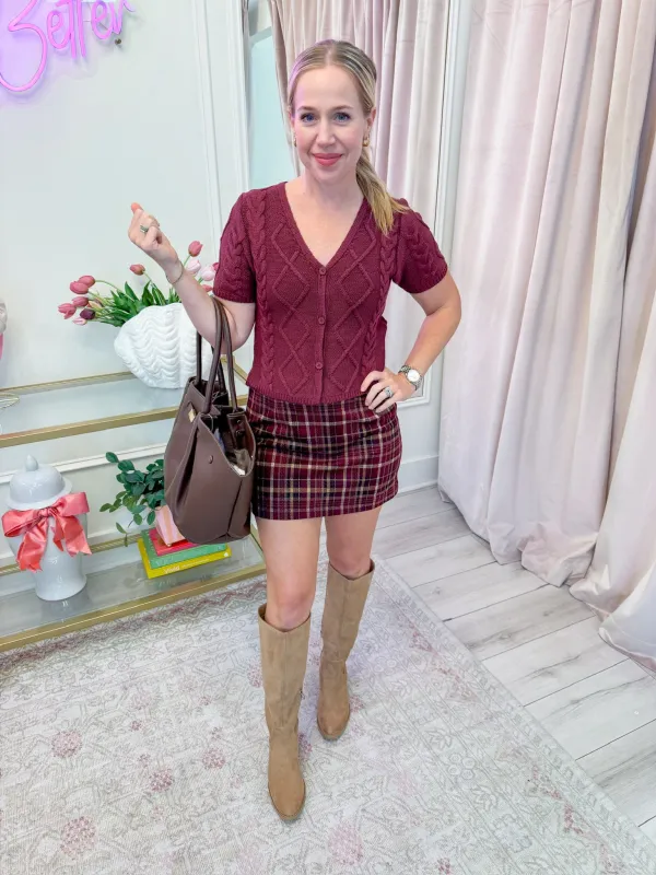 Autumn Plaid Mini Skirt sold by Mimosa