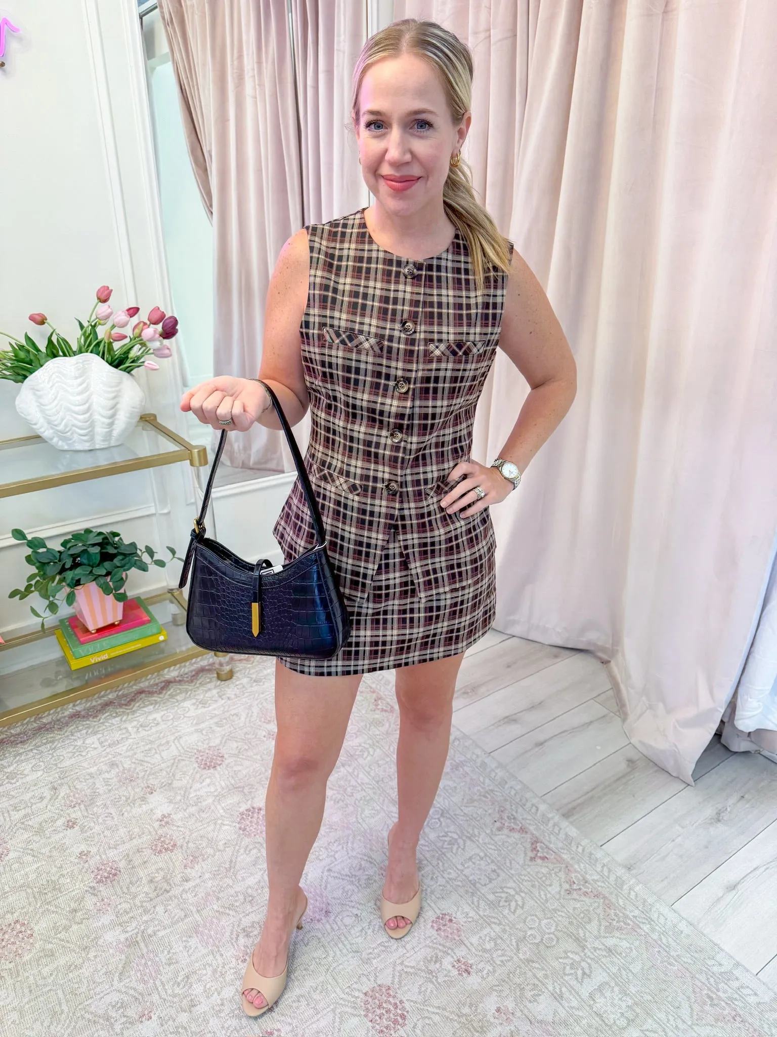 Cambridge Plaid Vest & Skort Set sold by Mimosa product image thumbnail 2