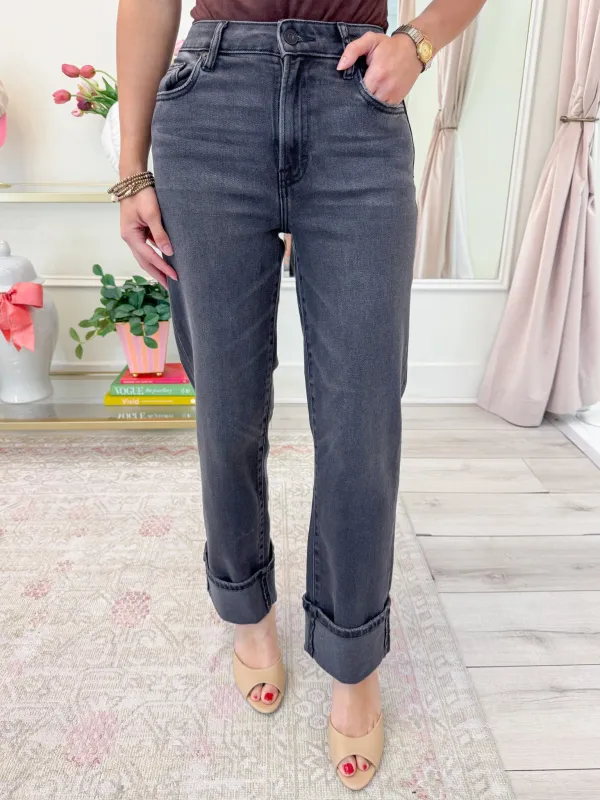 Ella High Rise Cuffed Classic Straight sold by Mimosa