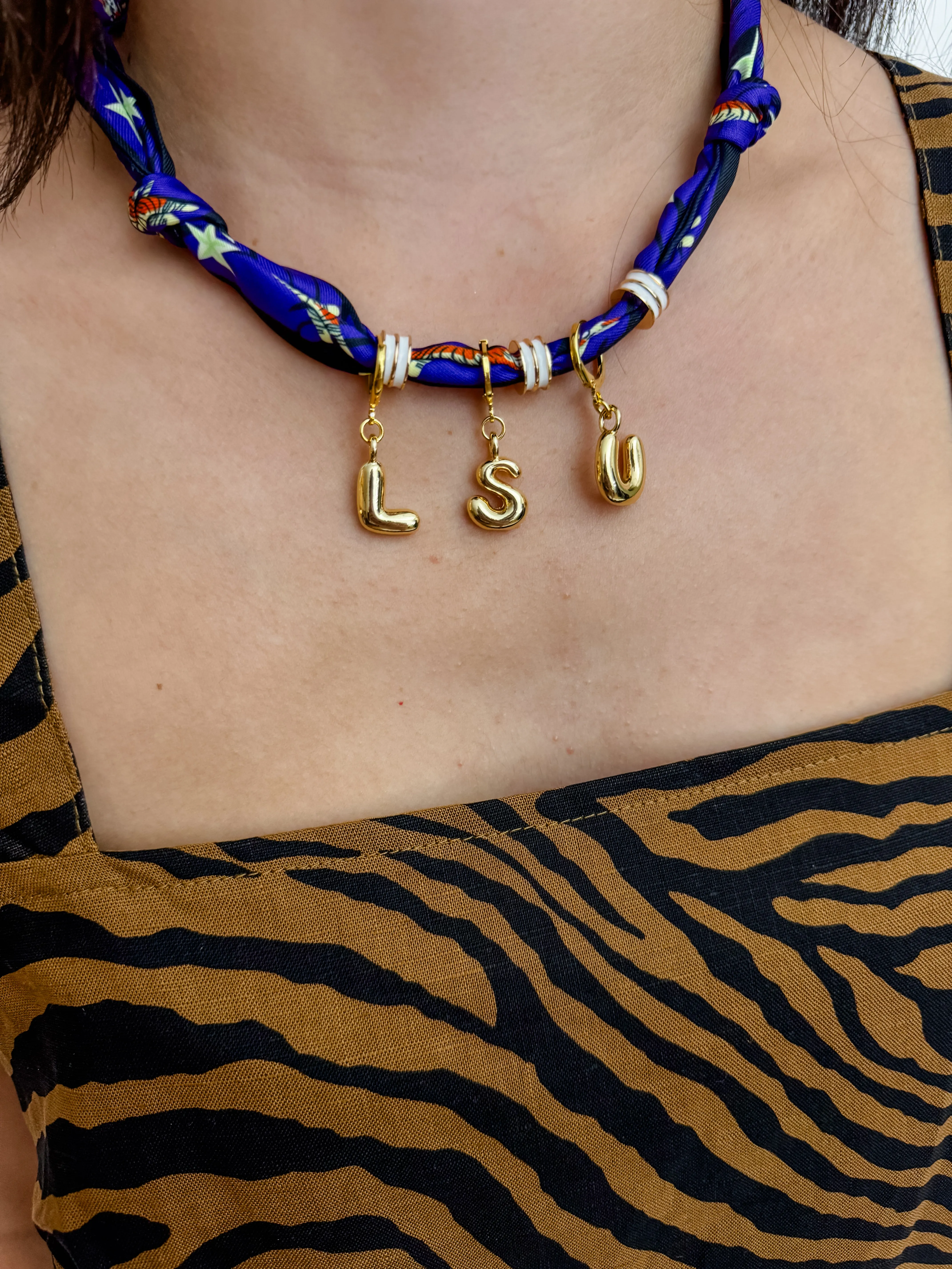 Gameday Knotted Scarf Bubble Charm Necklace sold by Mimosa product image thumbnail 4