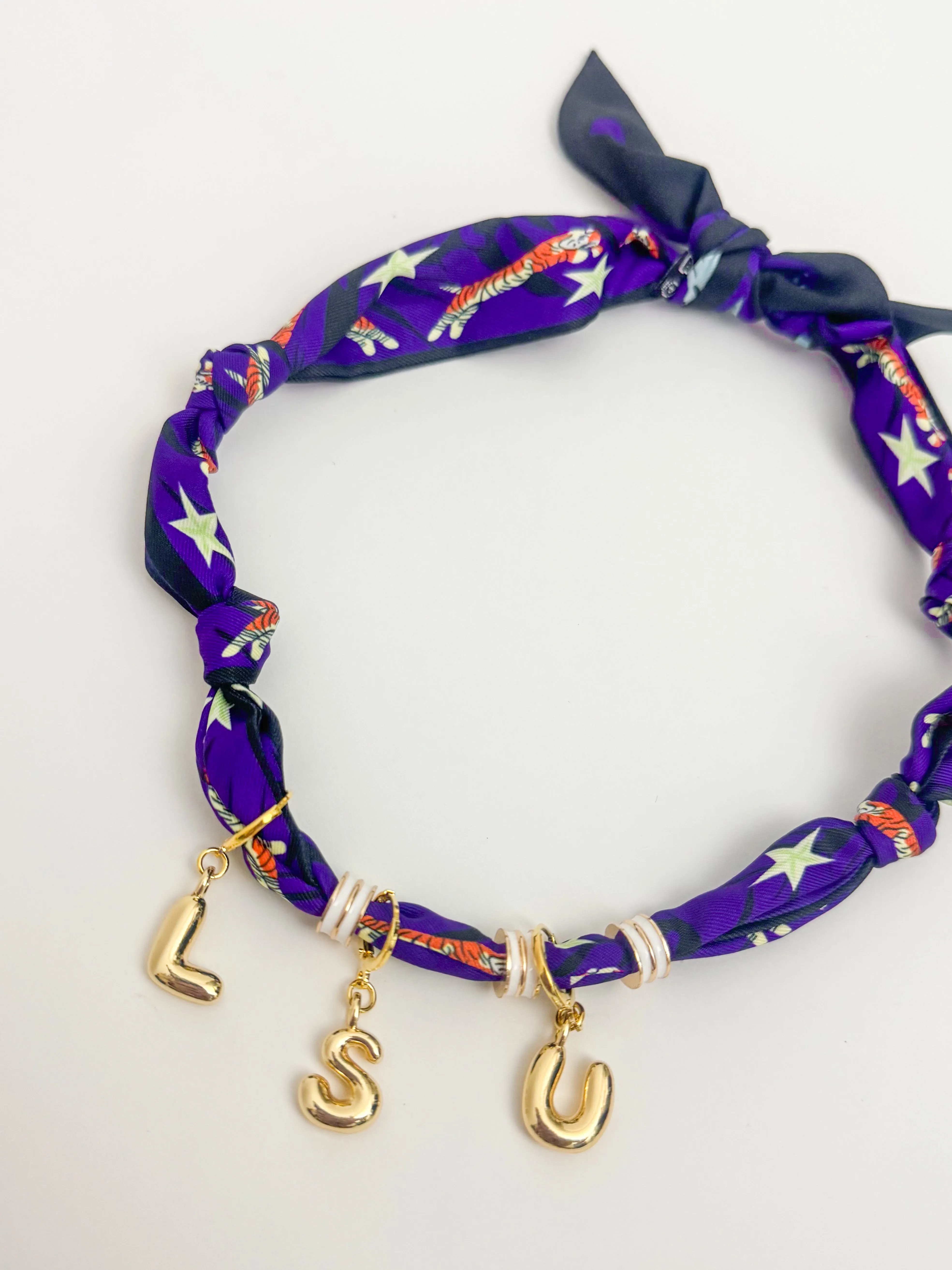 Gameday Knotted Scarf Bubble Charm Necklace sold by Mimosa