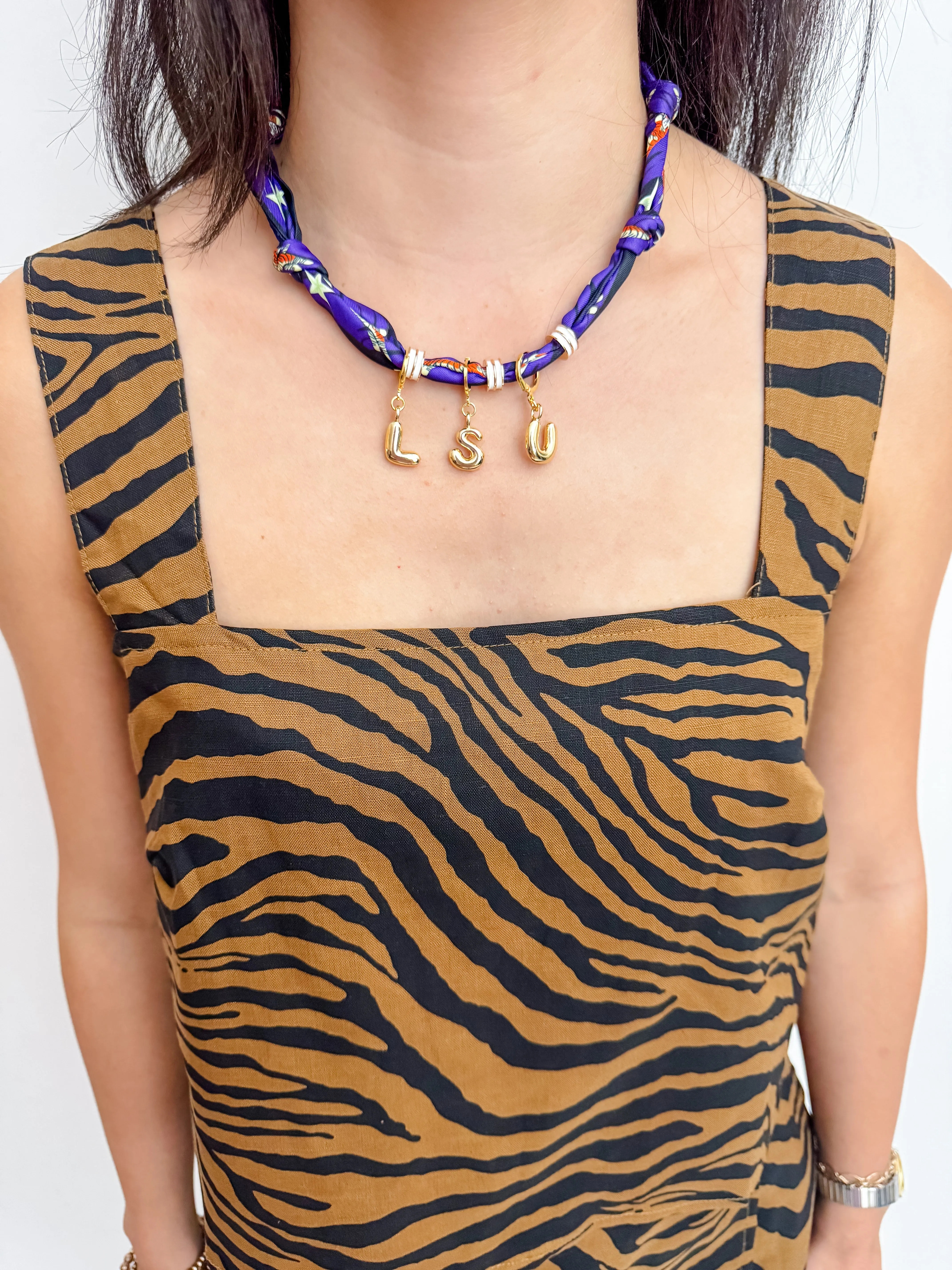 Gameday Knotted Scarf Bubble Charm Necklace sold by Mimosa product image thumbnail 2