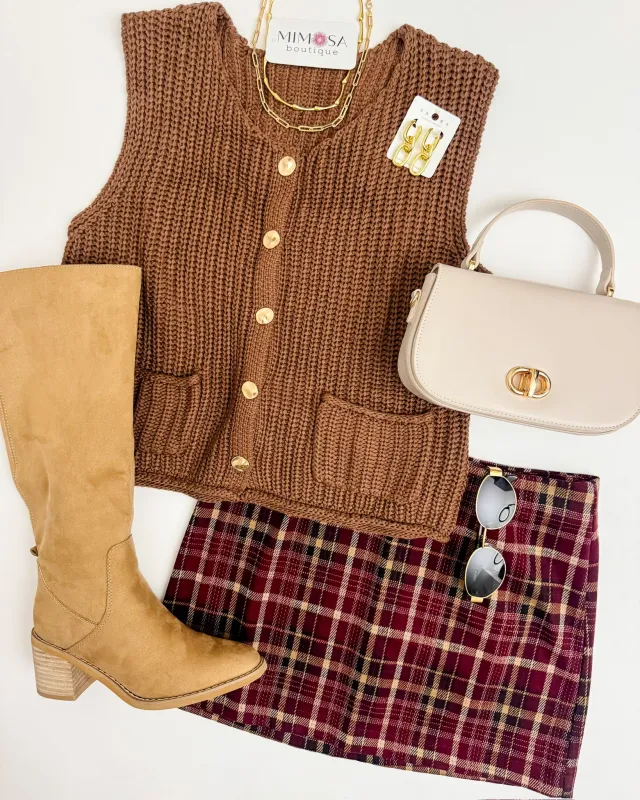 Coco Relaxed Knit Sweater Vest sold by Mimosa