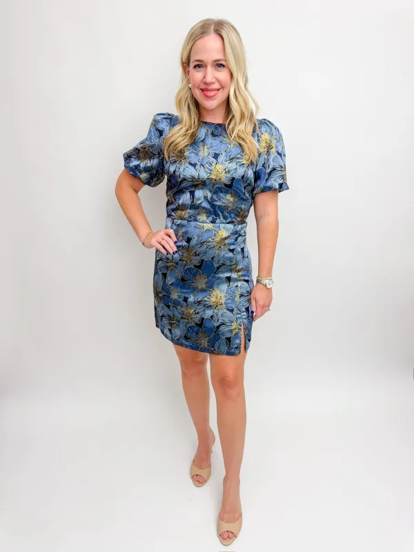 Tallulah Floral Jacquard Mini Dress sold by Mimosa
