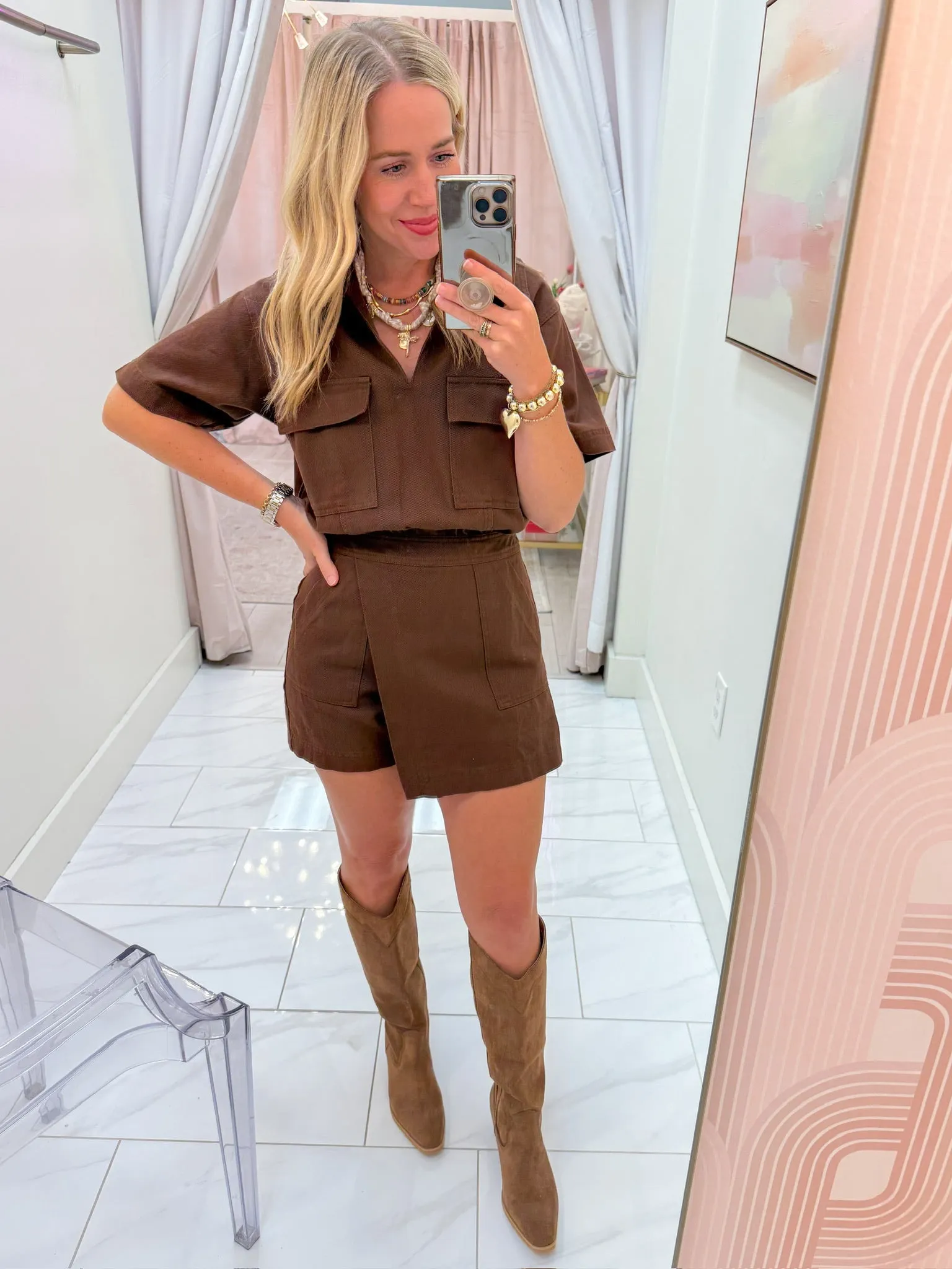 Ready or Not Denim Romper sold by Mimosa product image thumbnail 3