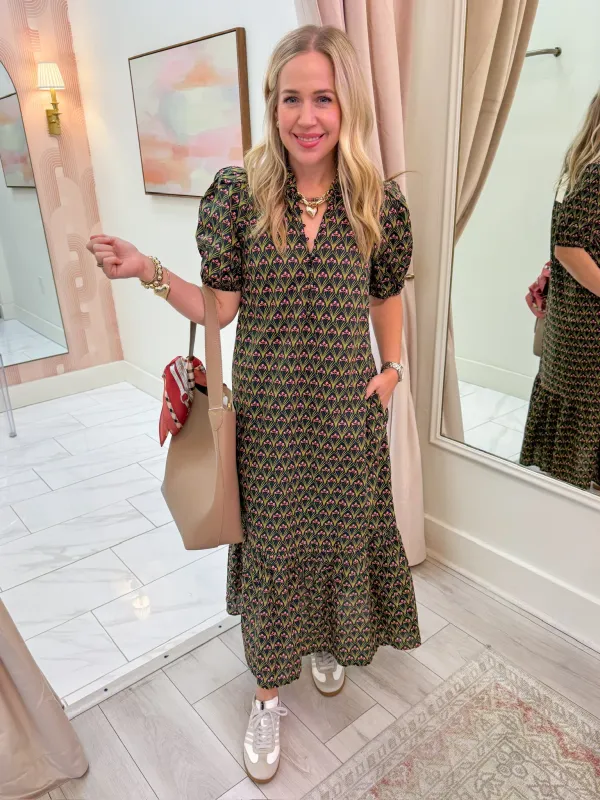 Daphne Floral Midi Dress made by entro